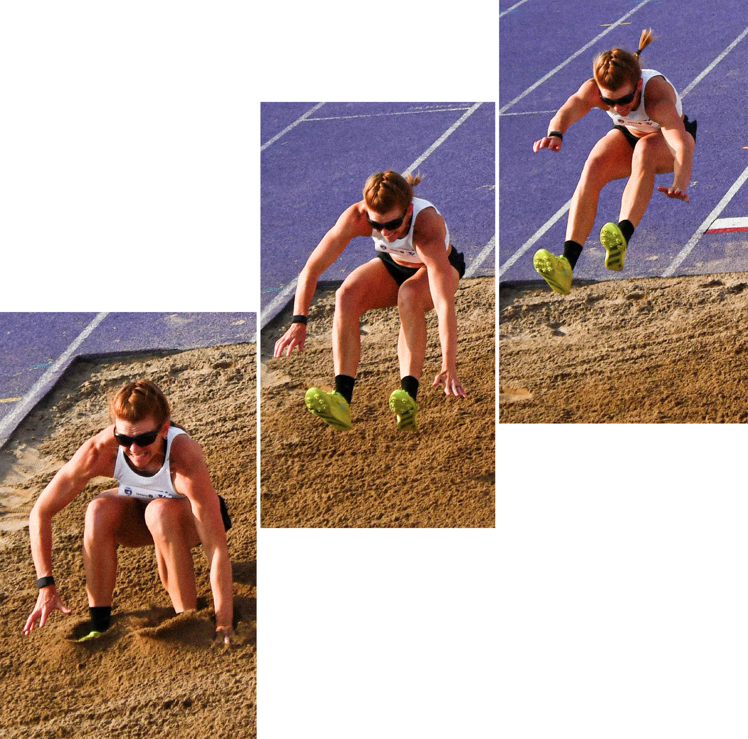 Photo of Caroline Ehrhardt setting the Canadian women’s triple jump record at the Bob Vigars Classic in London, Ont. on May 28, 2023.
