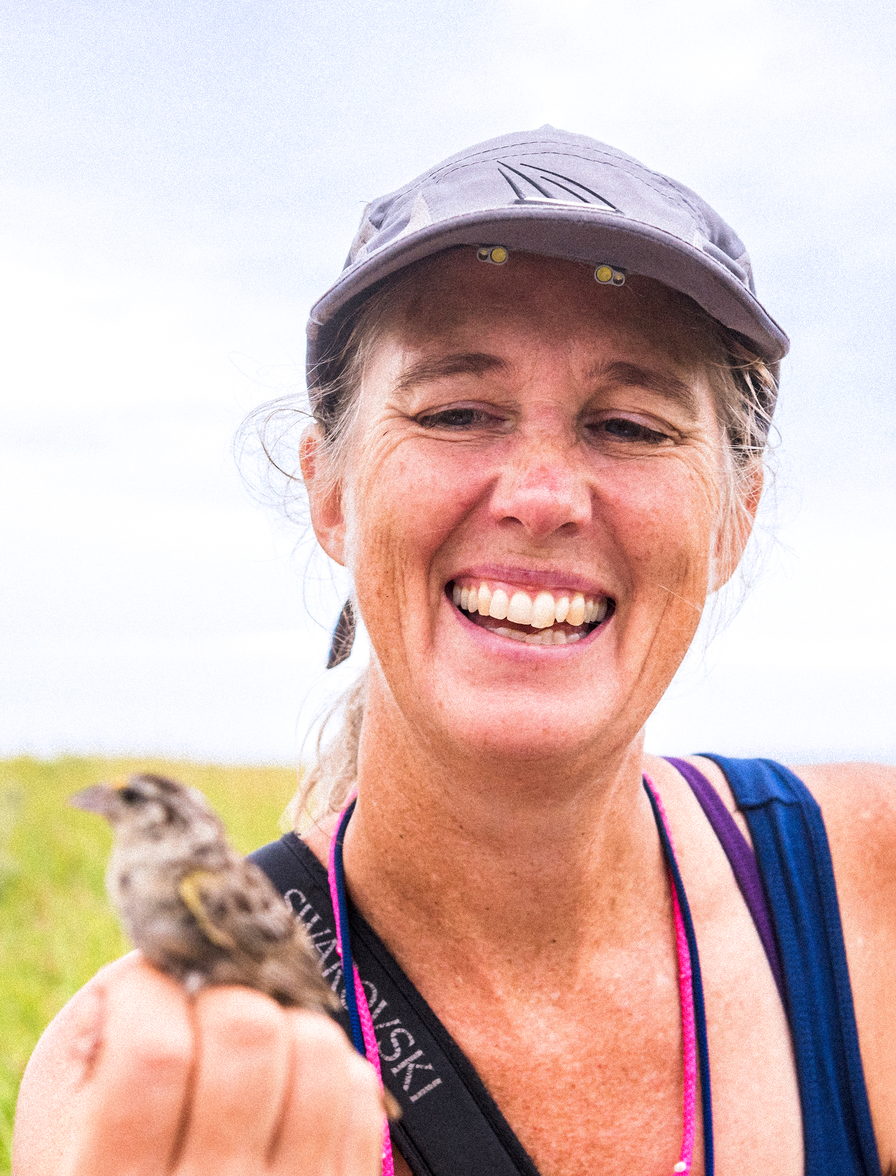 Photo of Alice Boyle with a bird